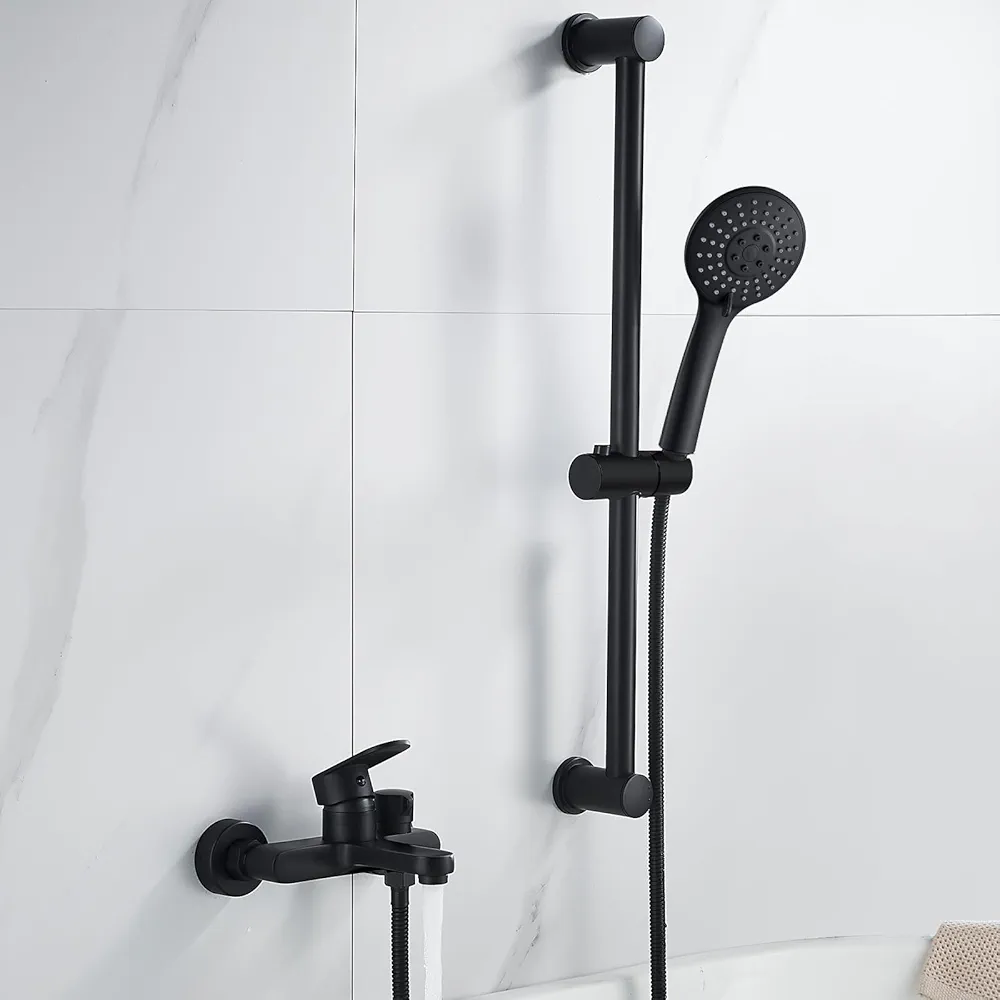 Wall Mounted Bath Mixer with Shower Rose
