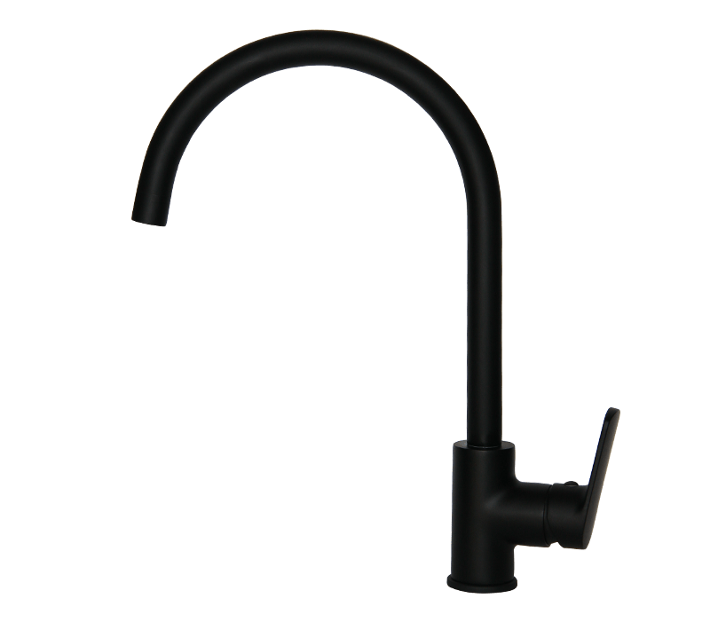 Matte Black Geometric Faucet with Single Lever