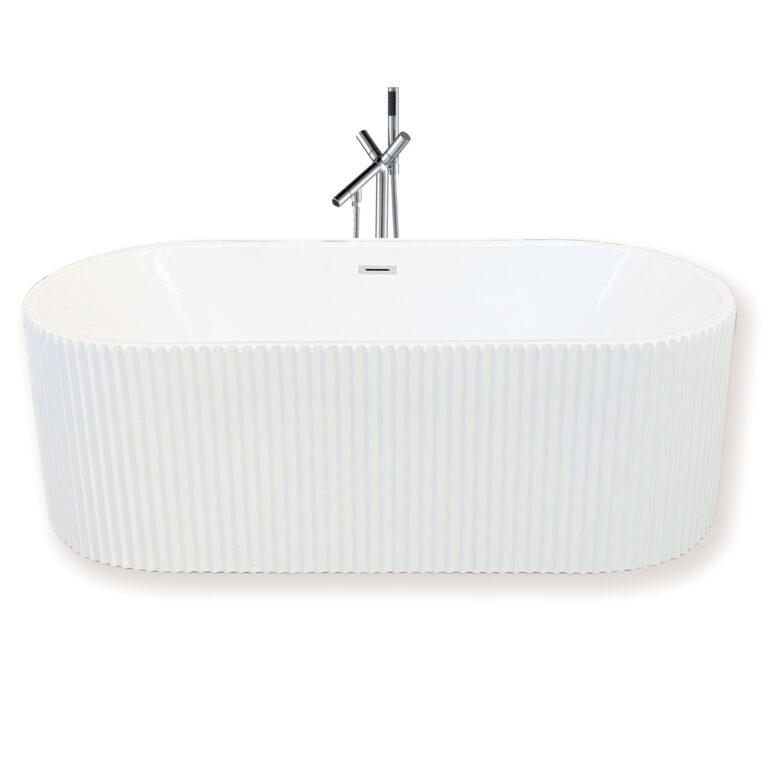 ETHIE Ribbed White Bathtub