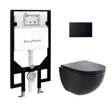 Black Wall-Hung Toilet System – Concealed Frame